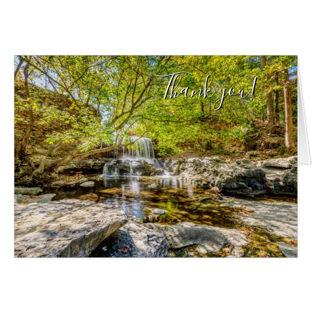 Tanyard Creek Wasserfall im Herbst Dankeschön Kart (Vorderseite (Horizontal))