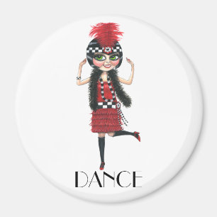 Tanz 1920er Kostüm Big Eye Flapper Girl Magnet