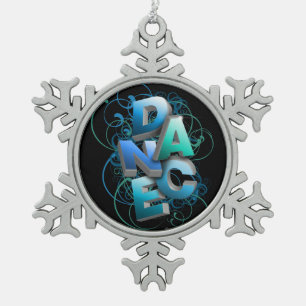 Tanz 3D (Frühling) Schneeflocken Zinn-Ornament
