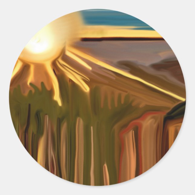 Tanz Abstrakte Kunst des Kacti Runder Aufkleber (Vorderseite)