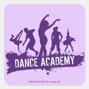 Tanz Acadmey Tänzer-Silhouette-Logo Quadratischer Aufkleber