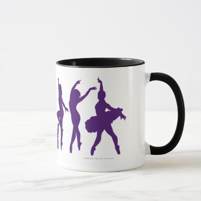 Tanz Acadmey Tänzer-Silhouette-Logo Tasse (Rechts)