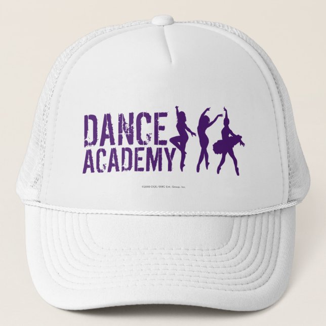 Tanz Acadmey Tänzer-Silhouette-Logo Truckerkappe (Vorderseite)