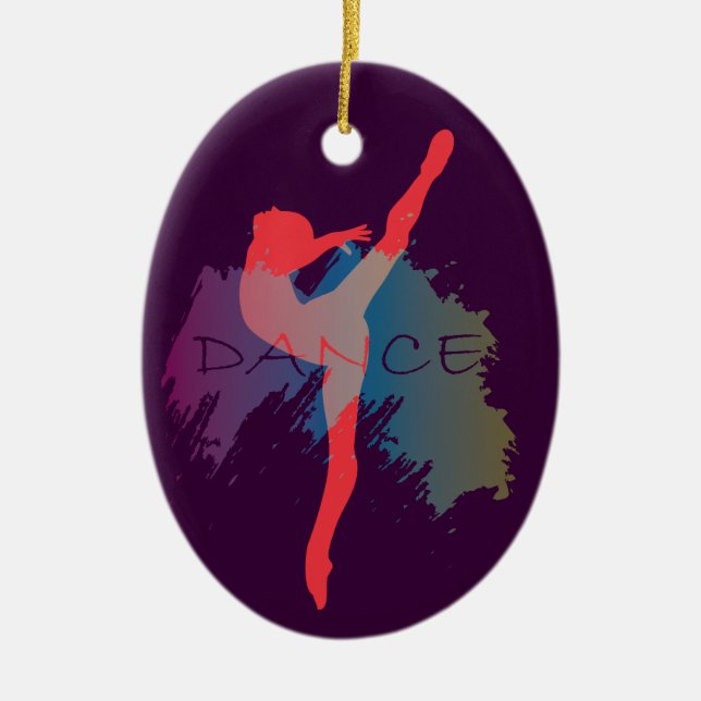 Tanz-Aquarell Keramik Ornament (Vorne)