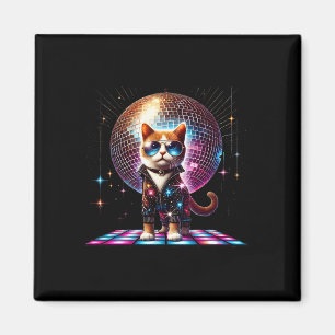 Tanz Cat Disco Ball Kitten Kitty Lover Pa Magnet
