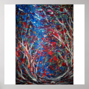 Tanz der Elemente (Abstrakt 52x52 Leinwand) Poster