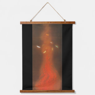 Tanz der Flammen, Gyoshū Wandteppich Mit Holzrahmen