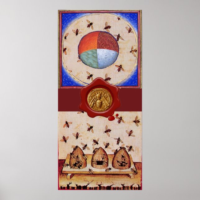 TANZ DER HONEY-BIES, 4 ELEMENTE, Red Wax Siegel Poster (Vorne)