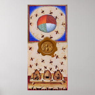 TANZ DER HONEY BIES MIT 4 ELEMENTEN, Wachs Siegel Poster