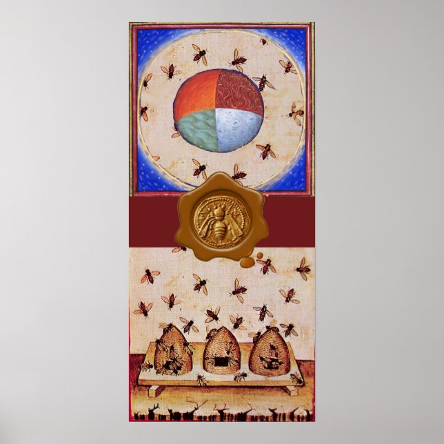 TANZ DER HONEY BIES MIT 4 ELEMENTEN, Wachs Siegel Poster (Vorne)