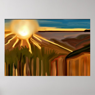 Tanz der Kakteen - Abstrakte Kunst Poster