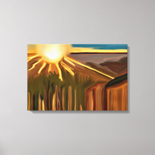 Tanz der Kaktus-abstrakten Kunst Leinwanddruck