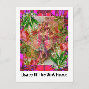 Tanz der rosa Rosen Postkarte