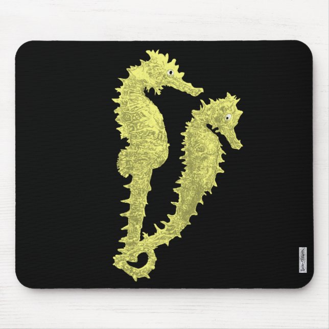 Tanz der Seepferde (gelb) Mousepad (Vorne)