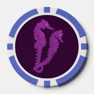 Tanz der Seepferde (lila) Pokerchips