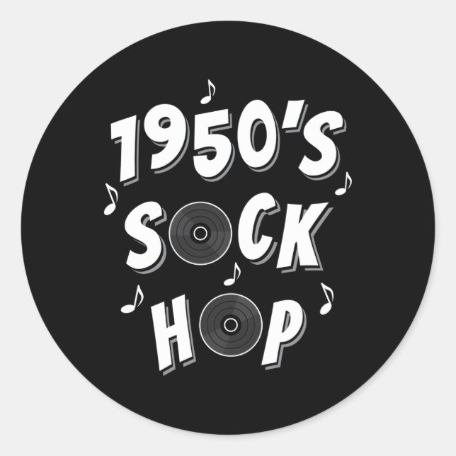 Tanz der Socken Hop Schule der 50er Jahre Runder Aufkleber (Vorderseite)
