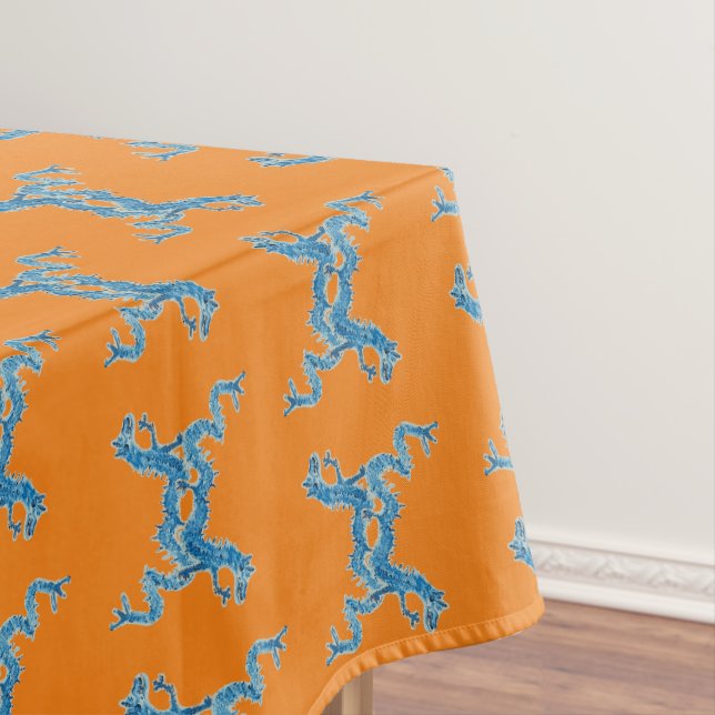 Tanz des blauen chinesischen Drachen CC Tischdecke (Beispiel)