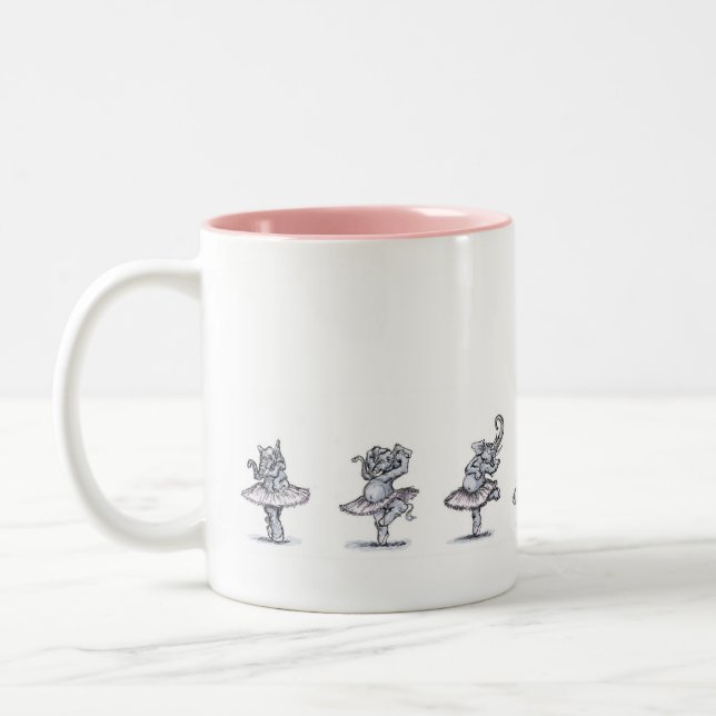 Tanz des Elefanten Zweifarbige Tasse (Links)