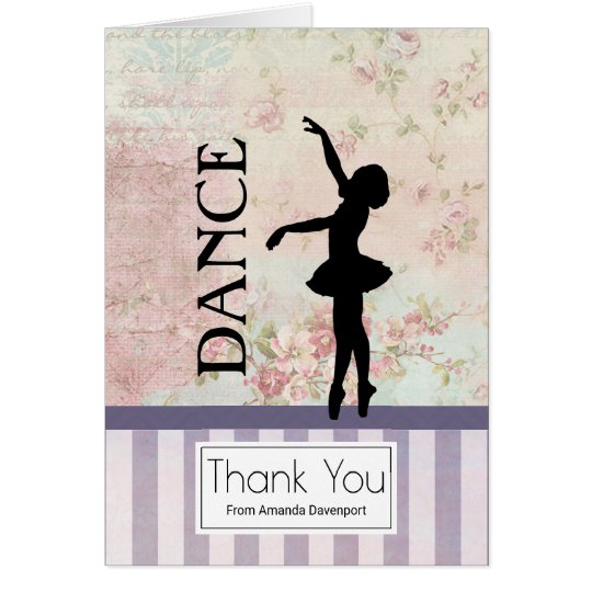 Tanz - die Vintage Ballerina-Silhouette danken Karte