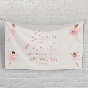 Tanz & Drehung Rosa Ballerina Ballett Geburtstagsf Banner