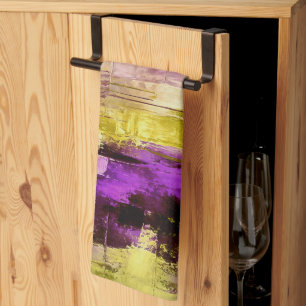 Tanz durch violetten expressiven modernen abstrakt geschirrtuch