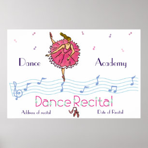 Tanz-Erwägungsgrunden-Rosa-Ballerina Poster