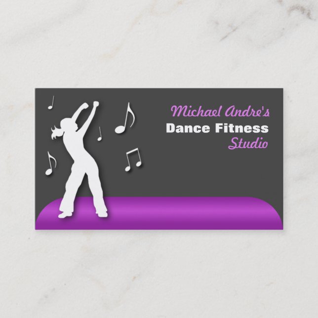 Tanz-Fitness-lila Geschäfts-Karten Visitenkarte (Vorderseite)