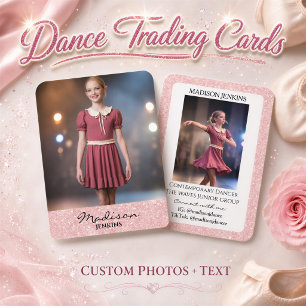 Tanz-Handelskarten Rose-Pink Glitter-Foto Visitenkarte