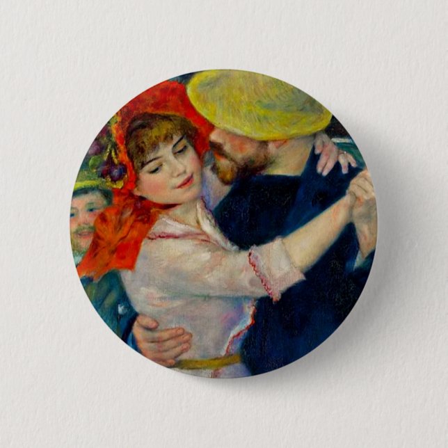 Tanz im Bougival Pierre Renoir Button (Vorderseite)