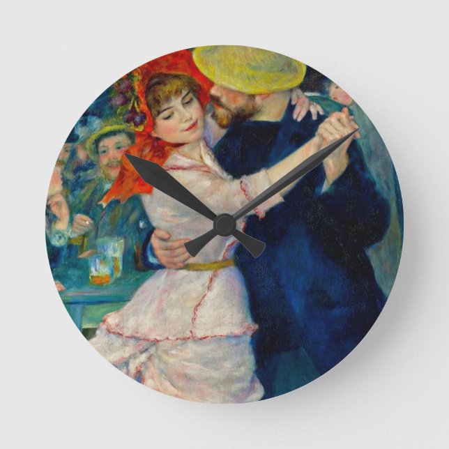 Tanz im Bougival Pierre Renoir Runde Wanduhr (Vorderseite)