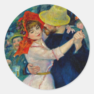 Tanz im Bougival Pierre Renoir Runder Aufkleber