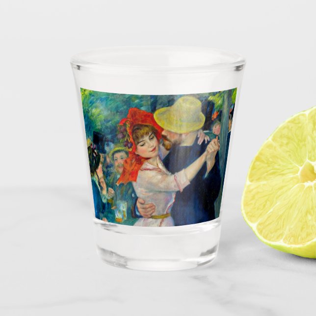 Tanz im Bougival Pierre Renoir Schnapsglas (Vorderseite)