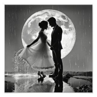 "Tanz im Regen - Moonlit Romance" Fotodruck