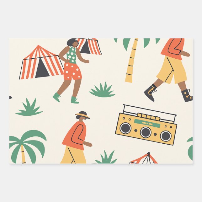 Tanz im Sommer Geschenkpapier Set (Vorderseite)