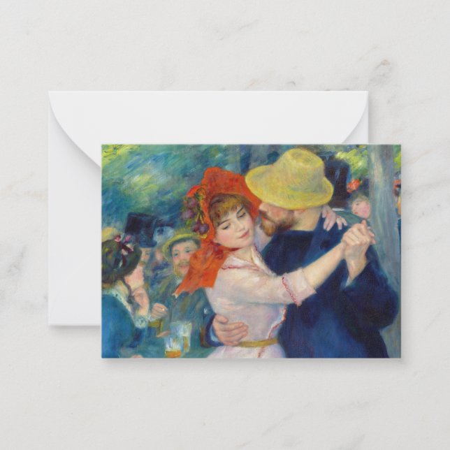 Tanz in Bougival, 1883 von Pierre-Auguste Renoir Mitteilungskarte (Vorderseite)