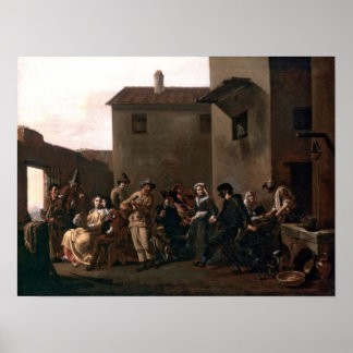 Tanz in der Trattoria von Michelangelo Cerquozzi Poster