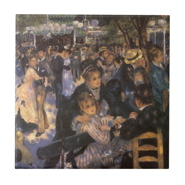 Tanz in Le Moulin de la Galette von Pierre Renoir Fliese (Vorderseite)