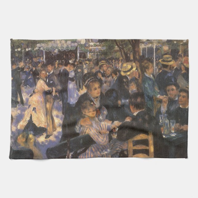 Tanz in Le Moulin de la Galette von Pierre Renoir Handtuch (Horizontal)