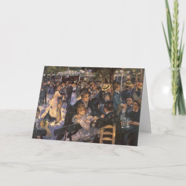 Tanz in Le Moulin de la Galette von Pierre Renoir Karte (Vorderseite)