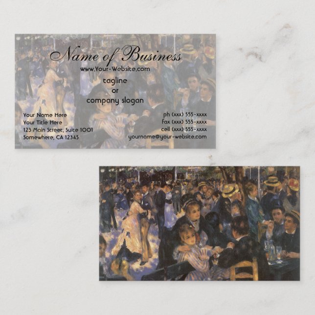 Tanz in Le Moulin de la Galette von Renoir Visitenkarte (Vorne/Hinten)