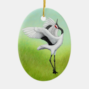Tanz Japanischer Kranich Keramik Ornament