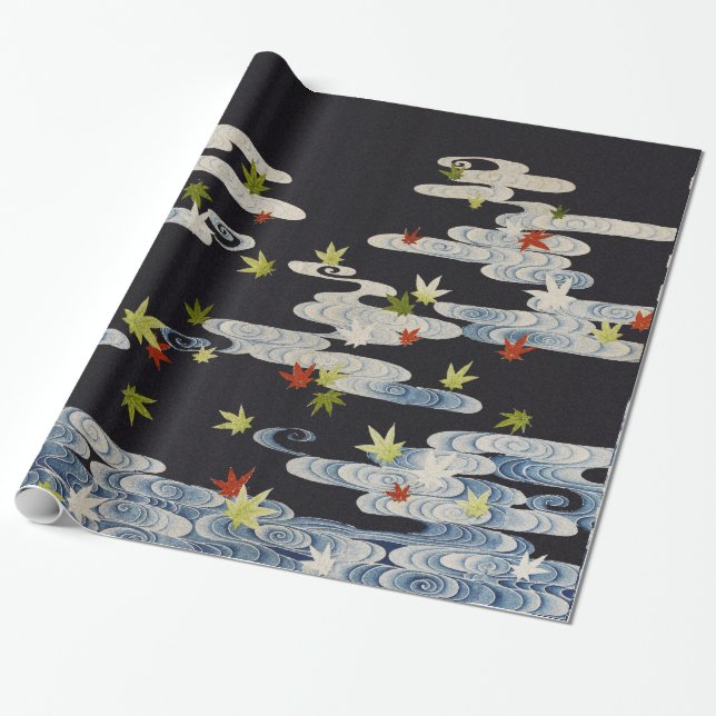 TANZ-KIMONO, FLIEßENDES WASSER, FALLENDE BLÄTTER F GESCHENKPAPIER (Ungerollt)