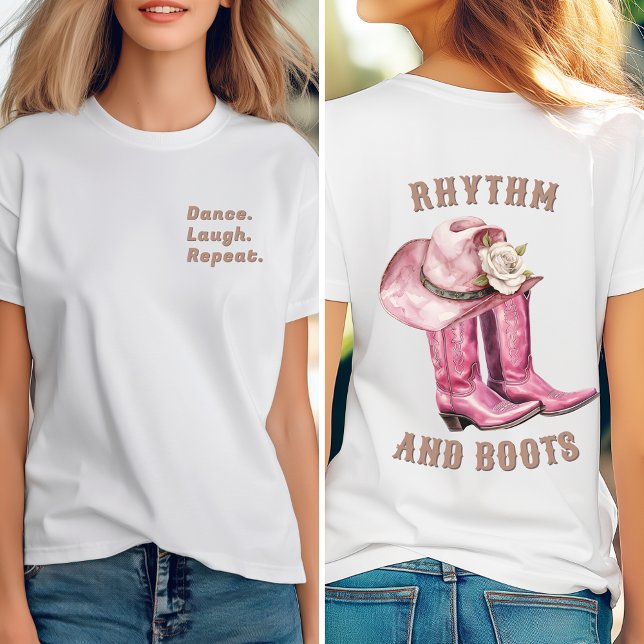 Tanz, Lachen, Wiederholung, Rhythmus und Stiefel Tri-Blend Shirt (Von Creator hochgeladen)