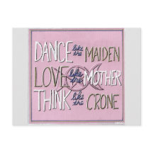 "Tanz, Liebe, Denken" Handgemalte Postkarte