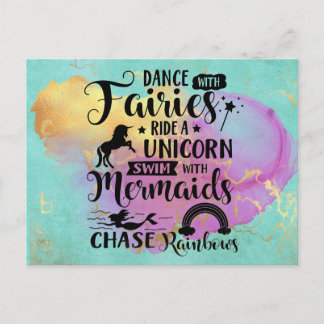 Tanz mit Fairies Reiten Postkarte