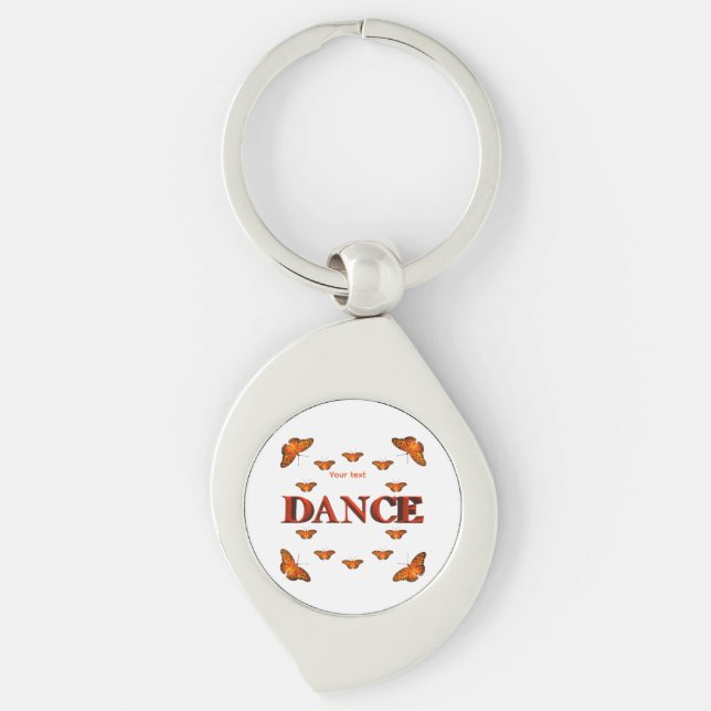 Tanz mit Schmetterlingsdesign Schlüsselanhänger (Vorderseite)