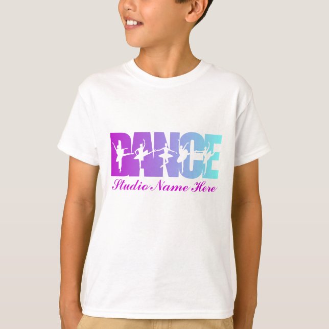 Tanz mit Tänzer-Studio-Namen T-Shirt (Vorderseite)