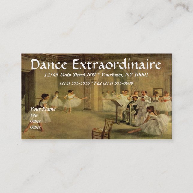 TANZ oder BALLETT Visitenkarten Visitenkarte (Vorderseite)
