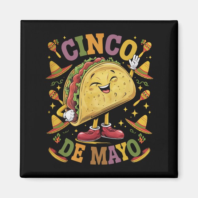 Tanz Taco Funny Cinco De Mayo Fiesta Party Magnet (Vorne)