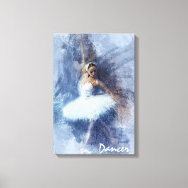 Tanz, Tanz, Ballett, Blau, weiße Leinwand, Printwe Leinwanddruck